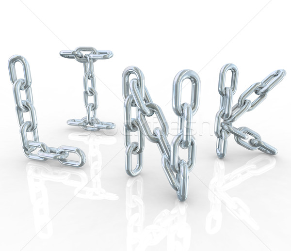 Link Metal Chain Links Connected in Word  Stock photo © iqoncept