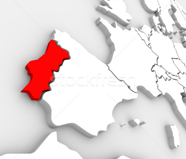 Portekiz ülke harita soyut 3D Avrupa Stok fotoğraf © iqoncept