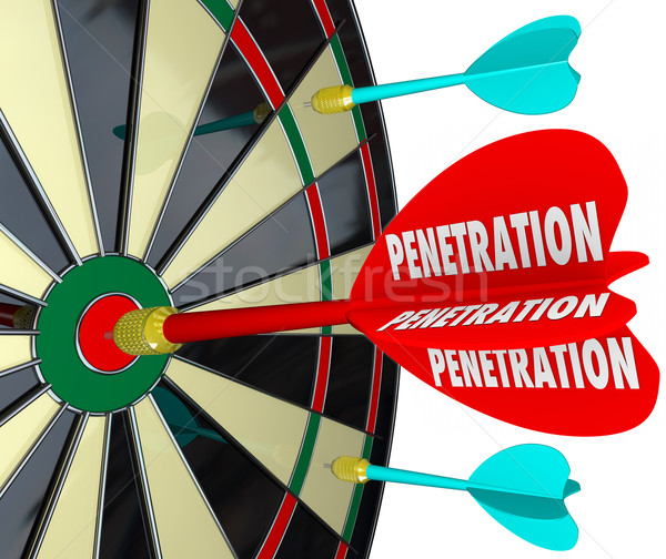 Penetration Word on 3d Red Dart Board Infiltrate Espionage Stock photo © iqoncept