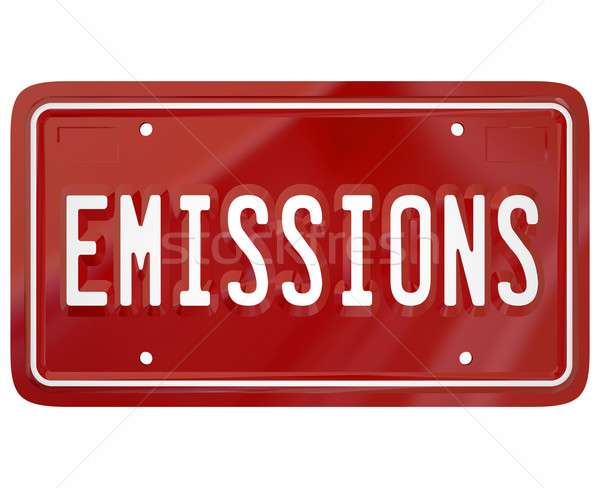 Emissions License Plate Car Auto Vehicle Standards Laws Stock photo © iqoncept