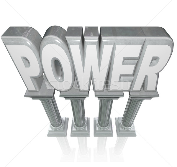 Power Word Granite Marble Columns Powerful Strength Stock photo © iqoncept