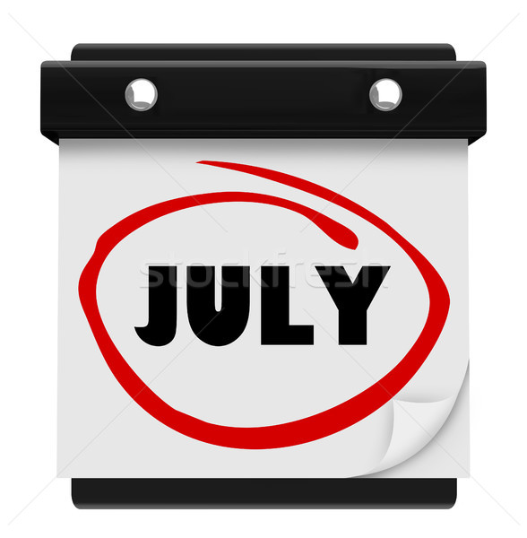 July Word Wall Calendar Change Month Schedule Stock photo © iqoncept