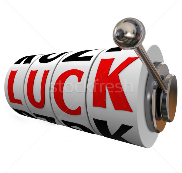 Luck Slot Wheels Gambling Fate Chance Word Spin to Win Stock photo © iqoncept