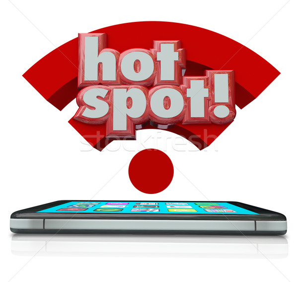 Hotspot Smart Phone Wifi Wireless Internet Online Signal Broadca Stock photo © iqoncept
