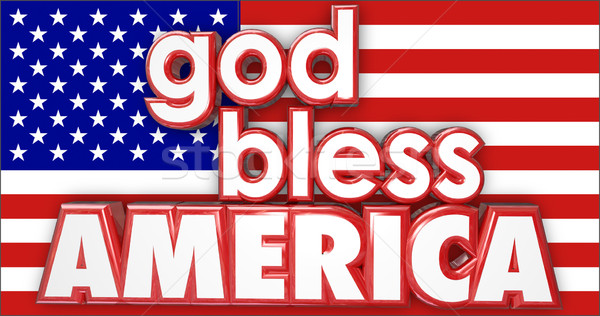God Bless America United States USA Flag 3d Words Stock photo © iqoncept