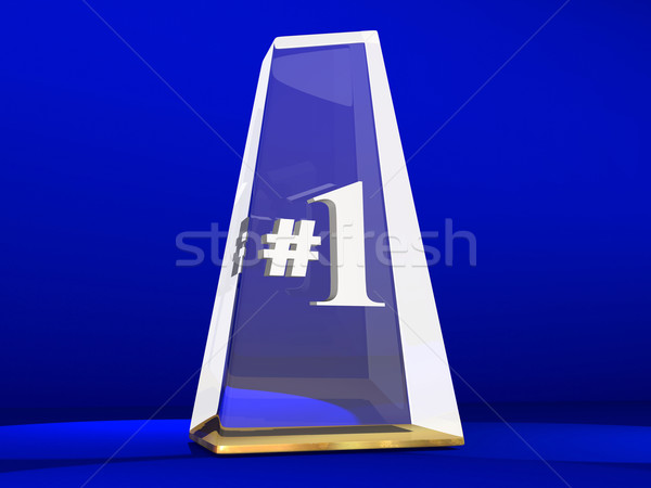 Number One 1 Award Trophy Top Prize Animation Stock photo © iqoncept
