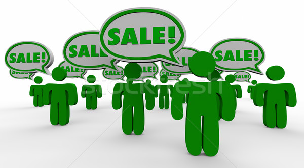 Sale Deal New Customers Speech Bubbles Green 3d People Stock photo © iqoncept