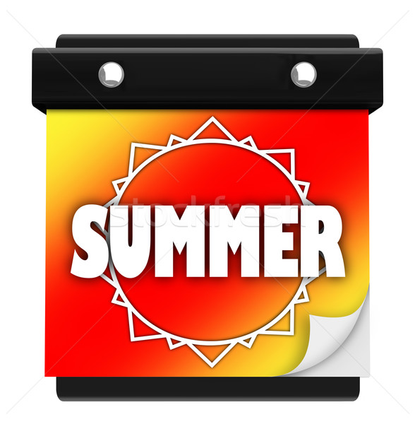 Summer Sun Page Wall Calendar Date Start New Season Stock photo © iqoncept