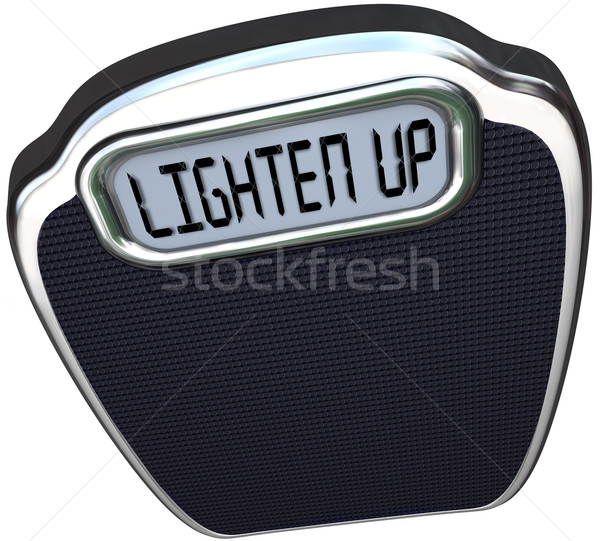 Ligthen Up Words Scale Cheer Your Mood Lose Weight Stock photo © iqoncept