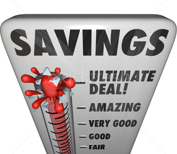 Savings Thermometer Store Sale Discount Bargain Deal Level Stock photo © iqoncept