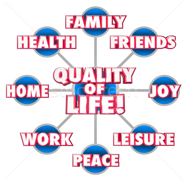 Quality of Life Diagram Firends Family Home Enjoyment Happiness Stock photo © iqoncept