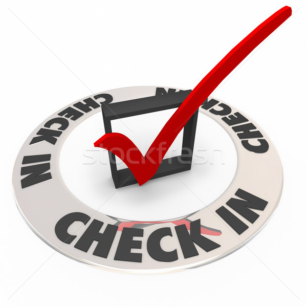 Check In Box Mark Ring Verify Confirmation Reservation Stock photo © iqoncept
