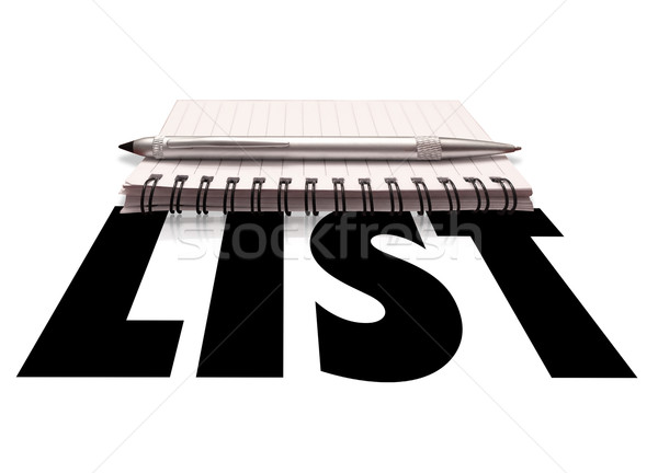 List Notepad 3d Pen Word Remember Jobs Tasks Stock photo © iqoncept