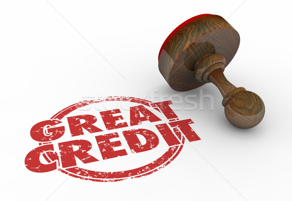 Stock photo: Great Credit Score Rating Borrow Money Stamp Words 3d Illustrati