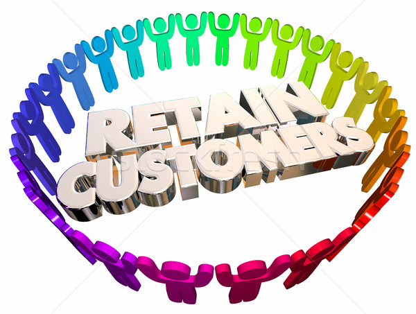 Retain Customers Employees Retention Speedometer 3d Illustration Stock photo © iqoncept