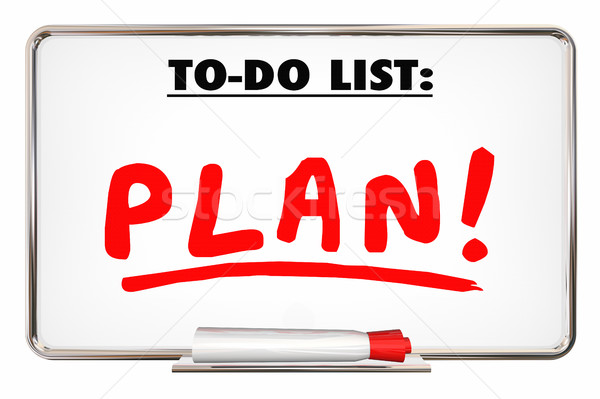 Plan lista rzeczy do zrobienia piśmie słowo priorytet zorganizować Zdjęcia stock © iqoncept