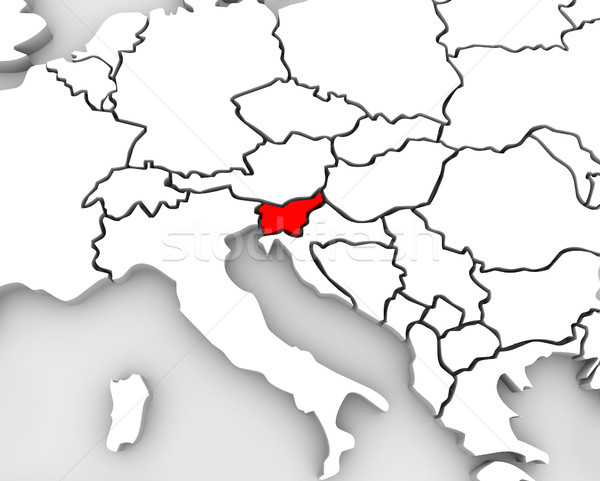 Stockfoto: Slovenië · land · abstract · 3D · kaart · Europa