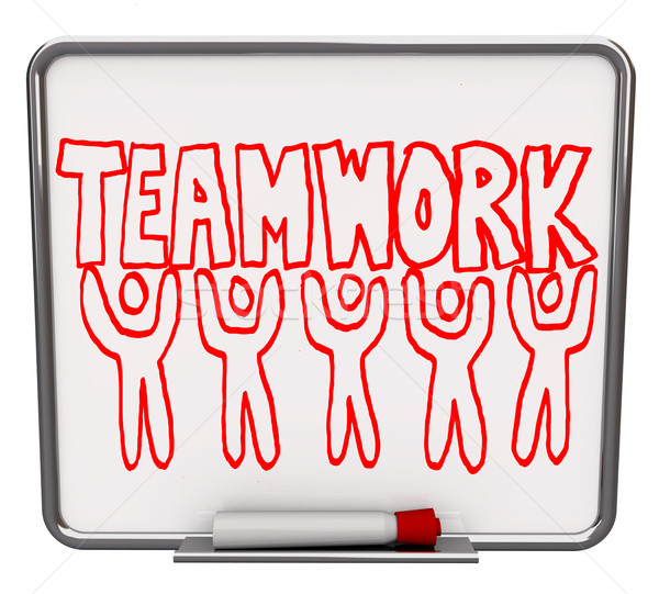 Teamwork on Dry Erase Board with Team Members Stock photo © iqoncept