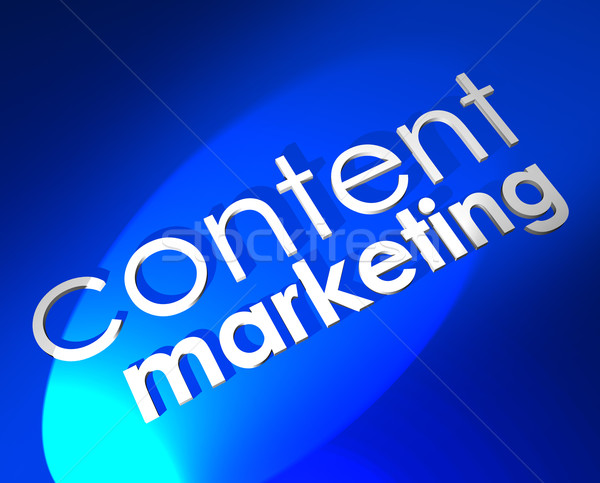 Stock photo: Content Marketing Blue 3D Word Background Digital Customer Outre