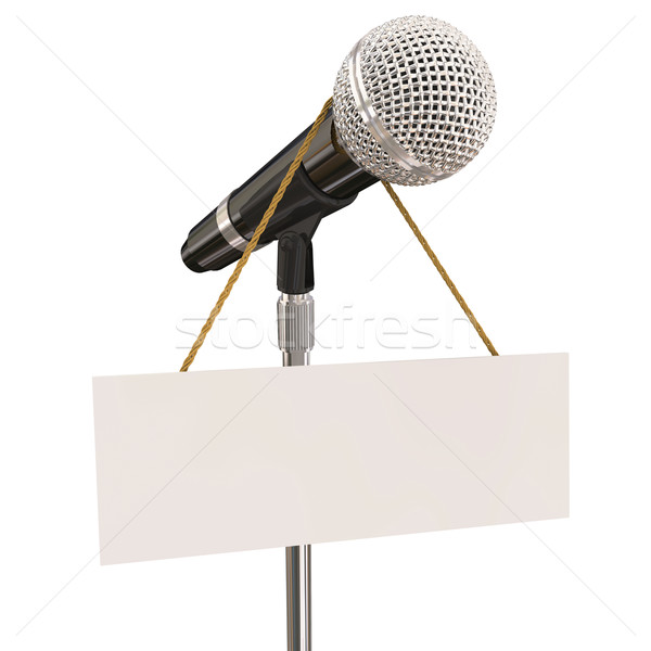 Microphone Stand Blank Copyspace Message Recording Studio Mike P Stock photo © iqoncept