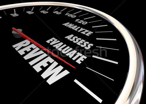 Review Analyze Evaluate Assess Speedometer 3d Illustration Stock photo © iqoncept