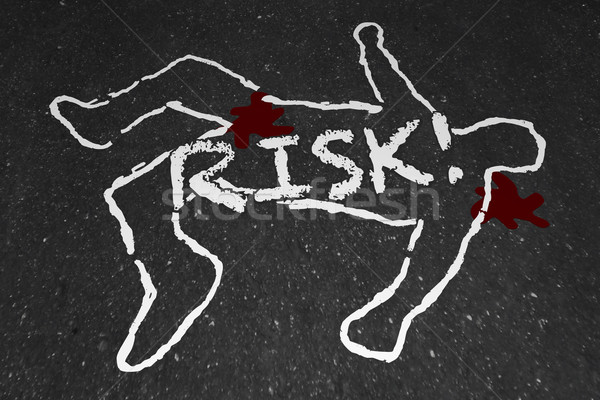 Risk Chalk Outline Dangerous Hazard Injury Death Illustration Stock photo © iqoncept
