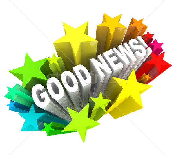Stock photo: Good News Announcement Message Words in Stars