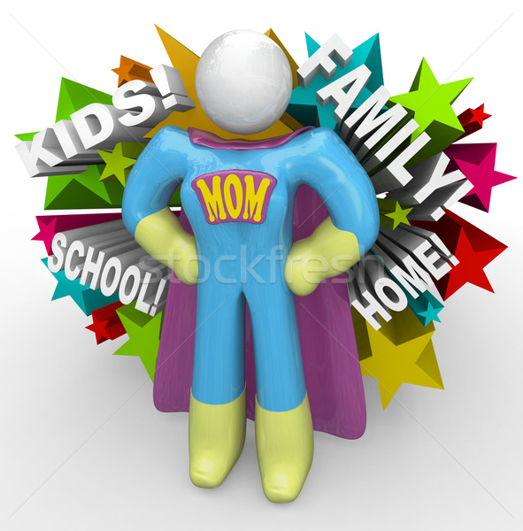 Super Hero Mother Mom in Cape and Outfit to Save the Day Stock photo © iqoncept