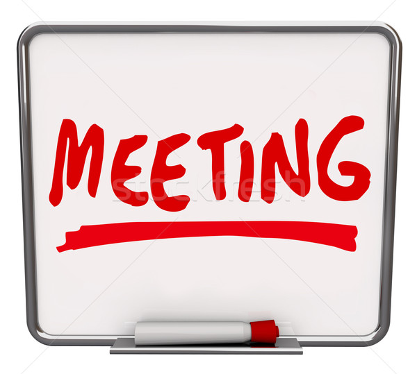 Stock photo: Meeting Word Dry Erase Board Discussion Meet-Up