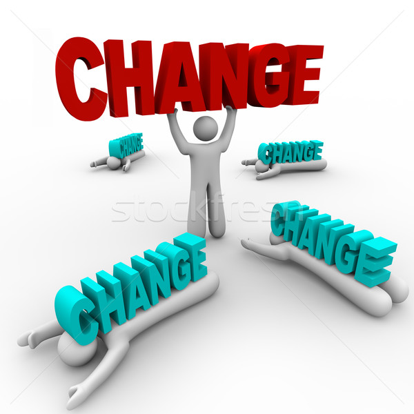 One Stands Holding Change, Others Crushed Stock photo © iqoncept