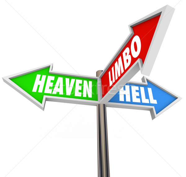 Heaven Hell Limbo Purgatory 3 Arrow Signs Stock photo © iqoncept