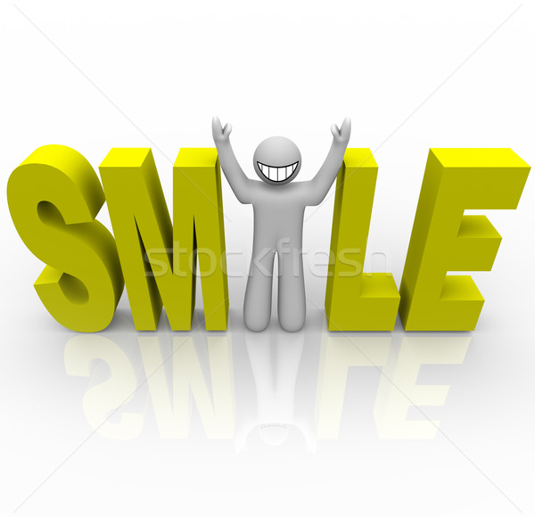 Smile - Smiley Man in Word Stock photo © iqoncept