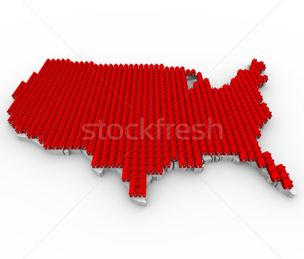 Houses Covering USA Map Stock photo © iqoncept