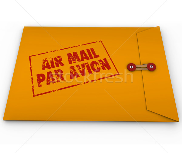 Stock photo: Yellow Envelope Air Mail Par Avion Stamp Express Service
