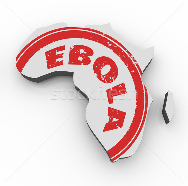 Ebola Disease Virus Red Stamp Africa 3d Map Stock photo © iqoncept