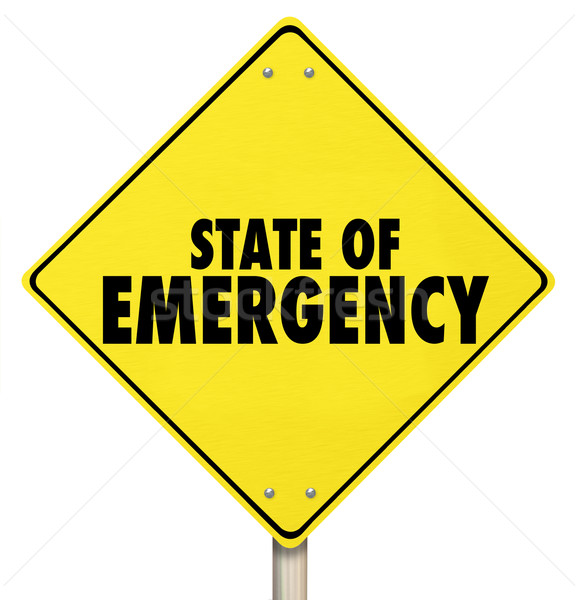 State of Emergency Yellow Warning Road Sign Stock photo © iqoncept