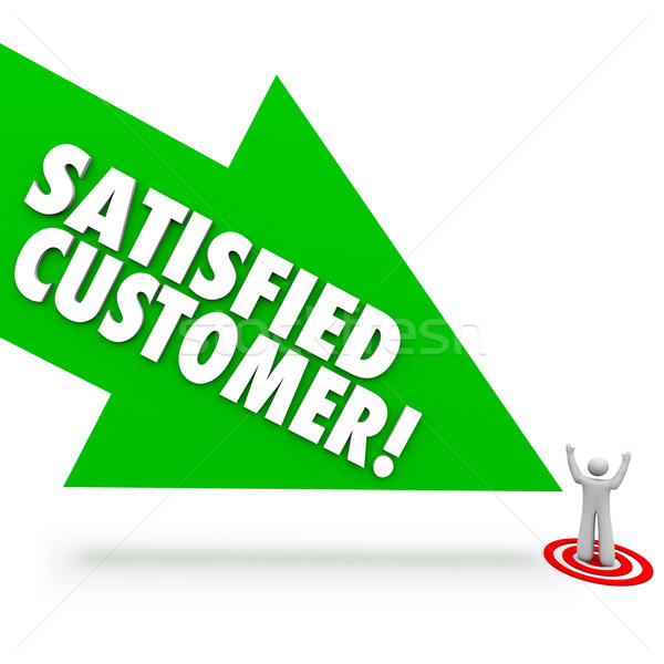Satisfied Customer Arrow Pointing Happy Client Satisfaction Stock photo © iqoncept