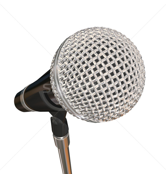 Microfone suporte etapa atuação cantando karaoke Foto stock © iqoncept