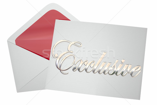 Exclusive Event Invitation Envelope Word 3d Illustration Stock photo © iqoncept
