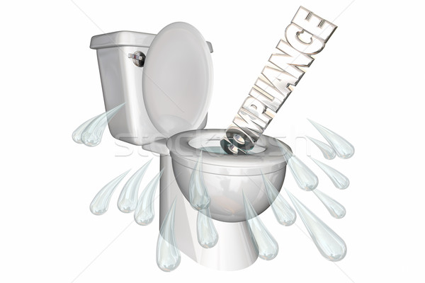 Compliance Breaking Rule Bad Penalty Audit Toilet Flush 3d Illus Stock photo © iqoncept