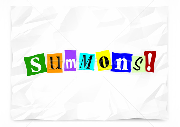 Summons Notice Appear Court Legal Ransom Note 3d Illustration Stock photo © iqoncept