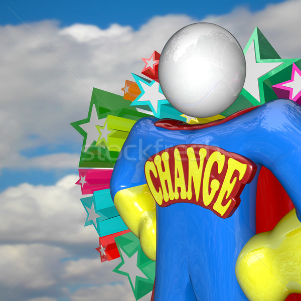 Change Superhero Looks to Future of Changing and Adapting Stock photo © iqoncept