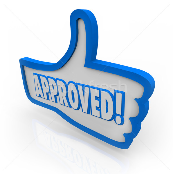 Approved Blue Thumb's Up Symbol Like Agreed Accepted Stock photo © iqoncept