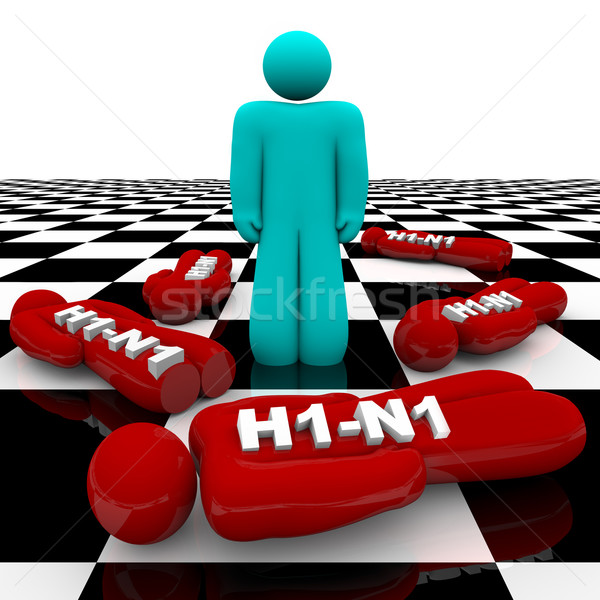 H1-N1 Pandemic Spreads - One Stands Alone Stock photo © iqoncept