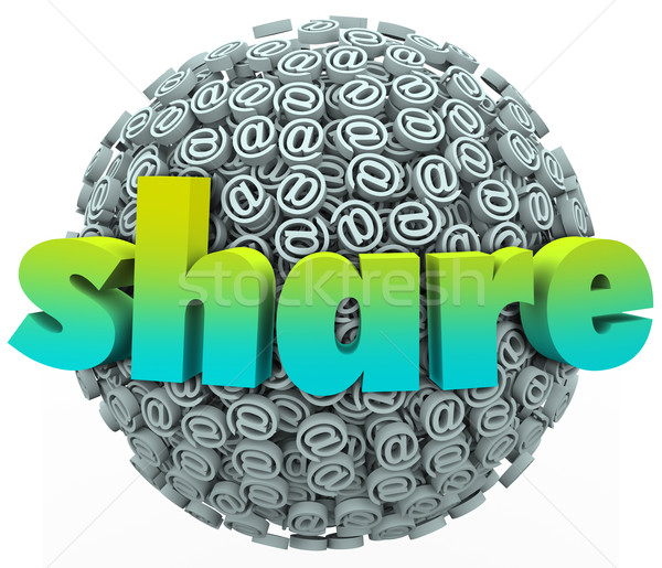 Stock photo: Share Email Sign Symbol Sphere Give Feedback 