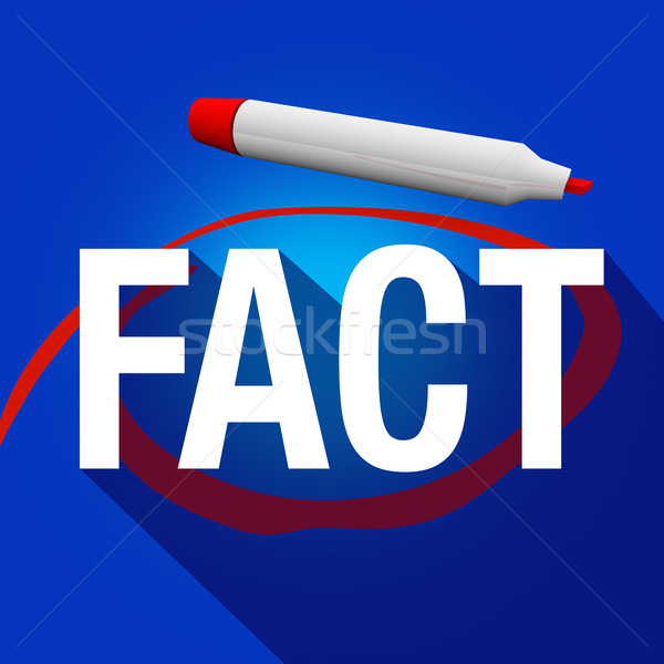 Fact Word Long Shadow Circled Red Marker Stock photo © iqoncept