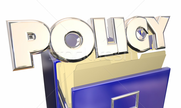 Policy 3d Word Filing Cabinet Official Rules Regulations Policie Stock photo © iqoncept