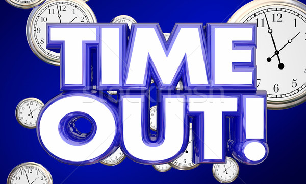 TIme Out Clocks Take Break Pause Rest 3d Illustration Stock photo © iqoncept