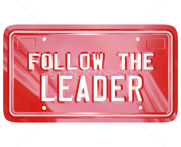 ストックフォト: リーダー · 赤 · 虚栄心 · ナンバープレート · 単語 · リーダーシップ