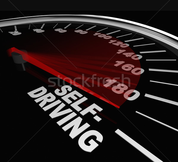 Rise of Self-Driving Autonomous Cars Speedometer Words Stock photo © iqoncept